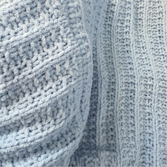 NWT J. Jill Chenille Knit Sweater Baby Powder Blue XS Coastal Grandma Boxy Chic - Picture 4 of 9
